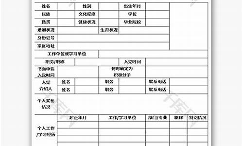 入党积极分子登记表模板